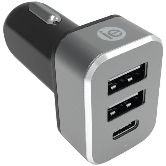 Picture of Iessentials 4.1-amp Car Charger&#44; 2 Usb-a &amp;amp; 1 Usb-c