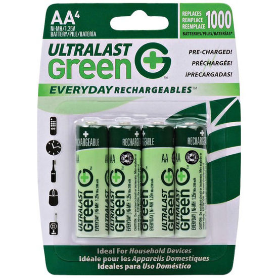 Picture of Ultralast Green Everyday Rechargeables Aa Nimh Batteries&#44; 4 Pk