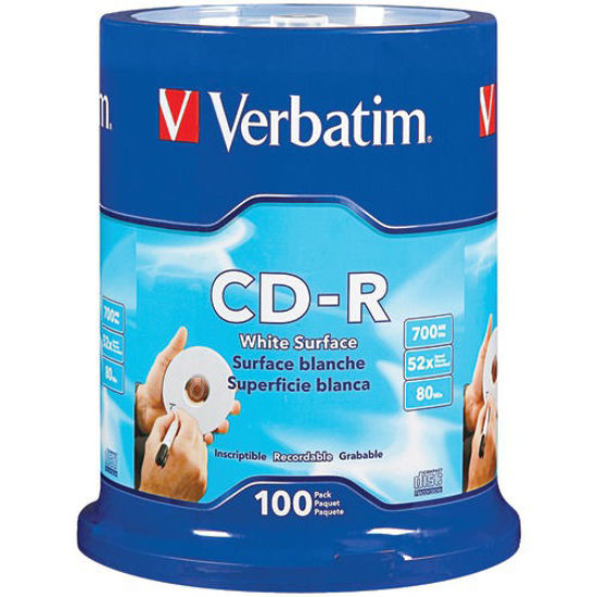 Picture of Verbatim 700mb 80-minute 52x Cd-rs&#44; 100-ct Spindle