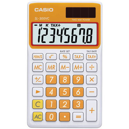 Picture of Casio Solar Wallet Calculator With 8-digit Display (orange)