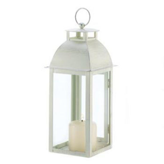Picture of Distressed Ivory Candle Lantern