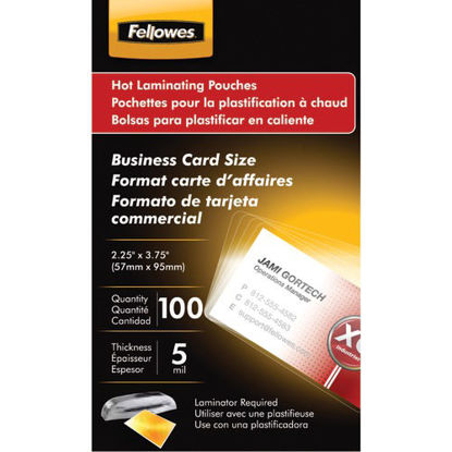 Picture of Fellowes Business Card Laminating Pouches&#44; 100 Pk