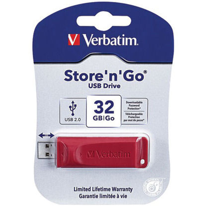 Picture of Verbatim Store &amp;#039;n&amp;#039; Go Usb Flash Drive&#44; Red (32gb)