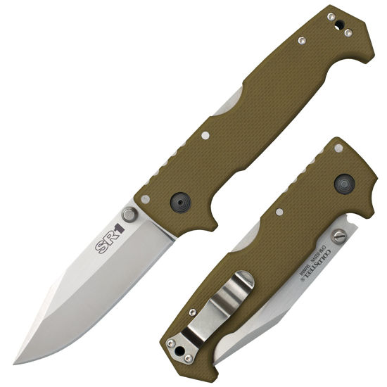 Picture of Cold Steel SR1 Folder 4.0 in Plain OD Green G-10 Handle