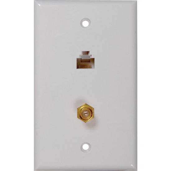 Picture of Rca Cat-5e And 6 F &amp;amp; Coaxial Connector Wall Plate