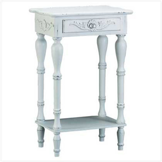 Picture of Carved White Side Table