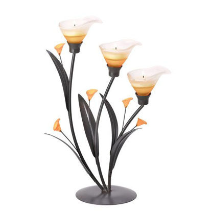 Picture of Amber Lilies Tealight Holder
