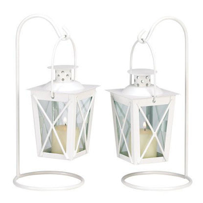 Picture of White Railroad Candle Lanterns