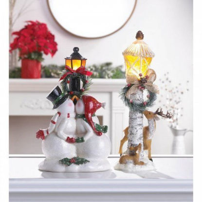 Picture of Light Post Snowman Figurine