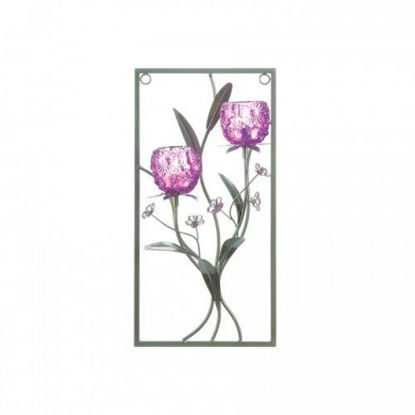 Picture of Magenta Flower Two Candle Wall Sconce