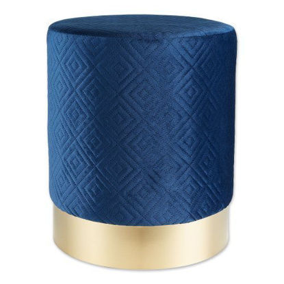 Picture of Navy Blue Velvet Stool