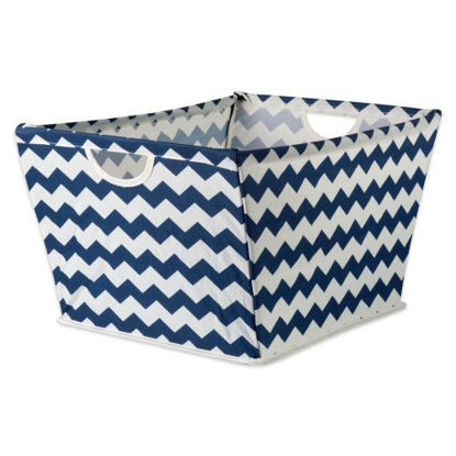 Picture of Polyester Bin Chevron Nautical Blue Trapezoid Medium 16x12x10