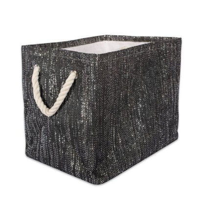 Picture of Paper Bin Lurex Black/silver Rectangle Medium 15x10x12