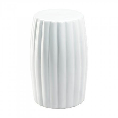 Picture of Glossy White Ceramic Stool