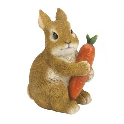 Picture of Bunny Hugging Carrot Garden Figurine