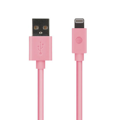 Picture of At&amp;amp;t 4-foot Pvc Charge And Sync Lightning Cable (pink)
