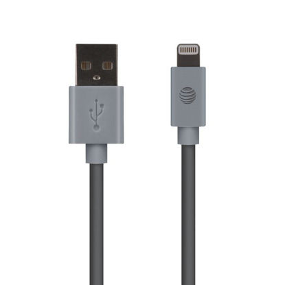 Picture of At&amp;amp;t 4-foot Pvc Charge And Sync Lightning Cable (gray)